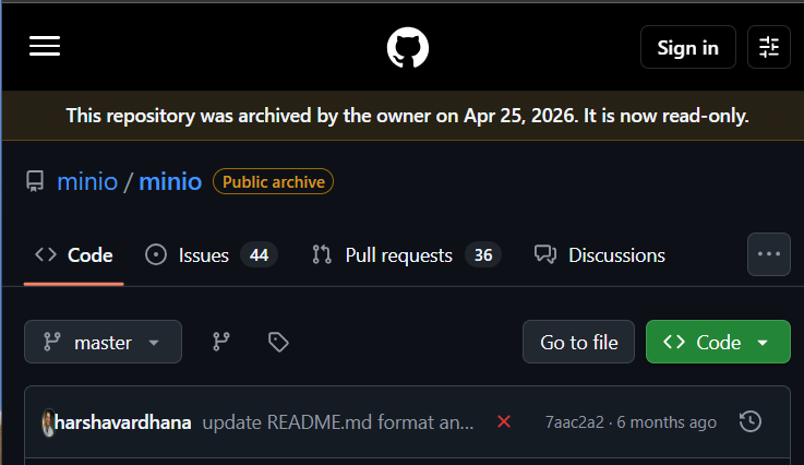 MinIO's Open-Source Edition Is Archived