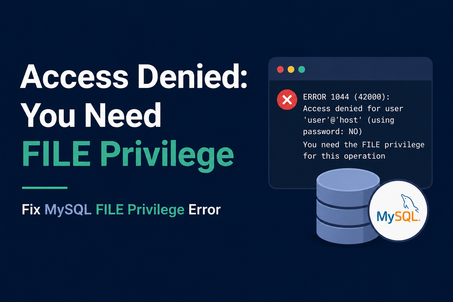 Access denied; you need (at least one of) the file privilege(s) for this operation